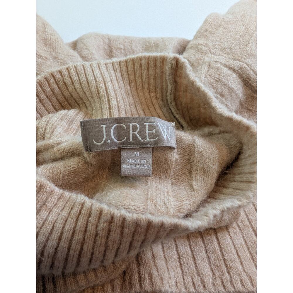 J Crew Size Medium Ribbed mockneck sweater in Supersoft yarn Womens Camel - Picture 3 of 12